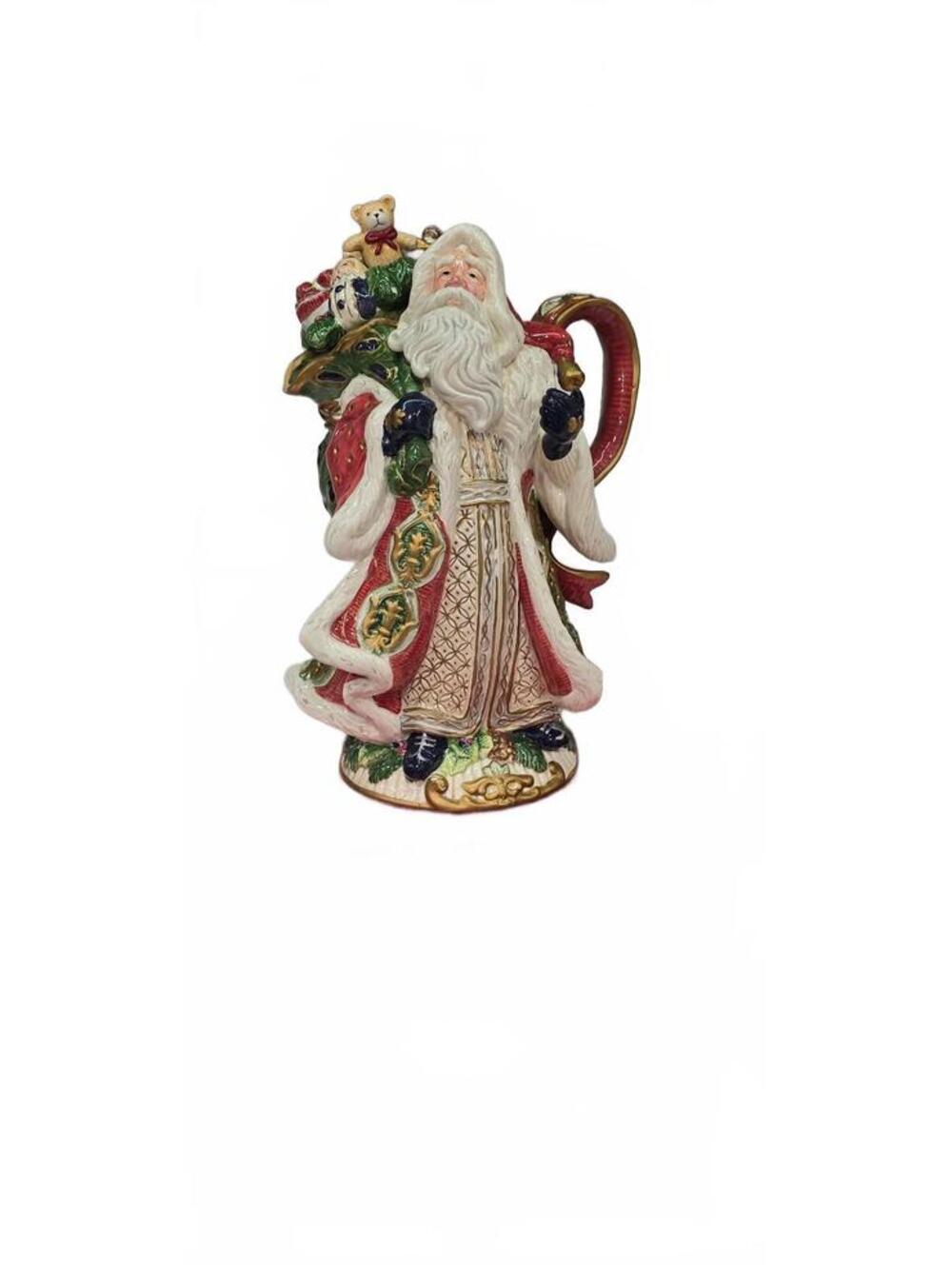 Ceramic Teapot/ Picher, Fitz & Floyd Florentine Christmas Santa